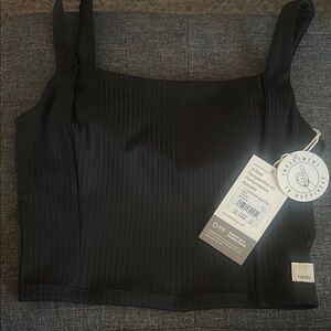 Black Ribbed Women's Top